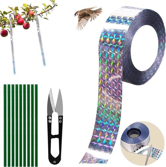 50m) Bande Répulsive Anti Oiseaux 2 Pcs Bandes Réfléchissantes pour