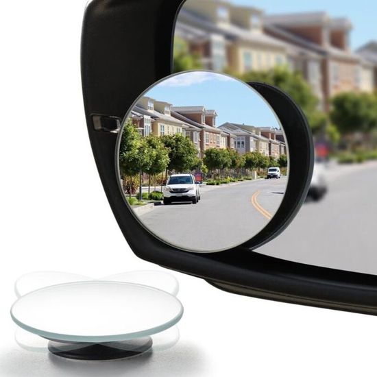 Miroir D'angle Mort Rotatif 360° Pour Voiture - Grand Angle - Avec Décoration Tournesol - Facile à Coller