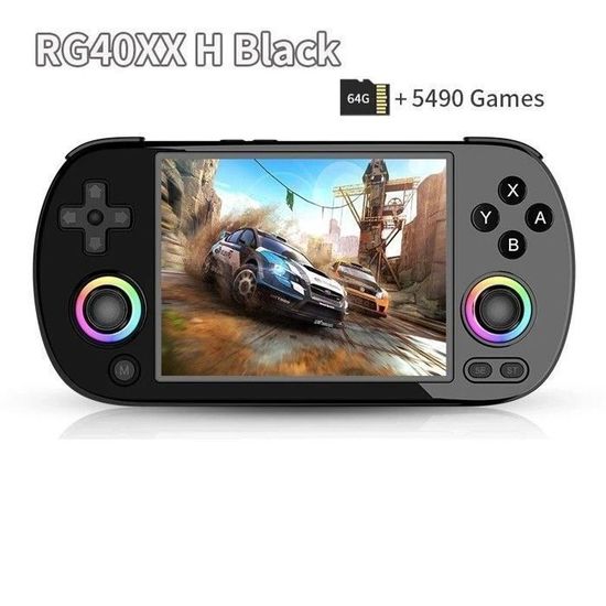 RG40XX H Console De Jeu Portable Console Retrogaming 5000+ Jeux 18 Émulateur ,WiFi 2,4G/5G&BT4.2 Console Portable Double Emplacement Pour Carte,Anneau Lumineux RVB 16 Millions De Couleurs (Bleu-64G