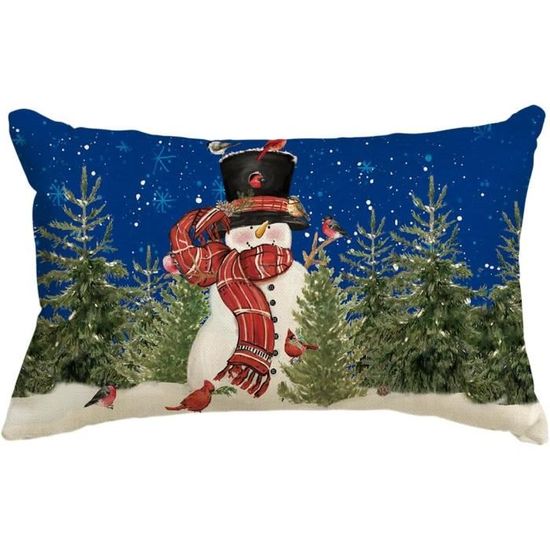 Housse De Couette Noël 135X200 Cm,Père Noël Et Élan Bonhomme De Neige Rouge Housse De Couette