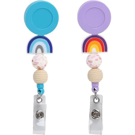 Porte Badge Enrouleur, 2 Pièces Porte-clés Porte-badges Retractable, Pour Carte D'identité Carte