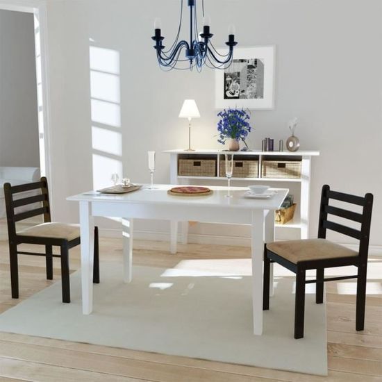 2 x Chaises de salle à manger Professionnel - Chaise de cuisine Chaise Scandinave - Marron Hévéa solide et velours &5807