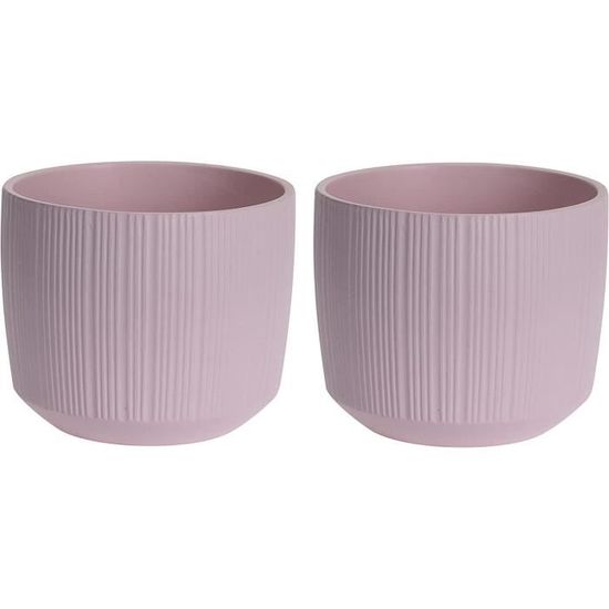 Lot De 2 Pots De Fleurs Tressés - Panier Coton/Lin 25x25 Cm Pour Plantes Décoration