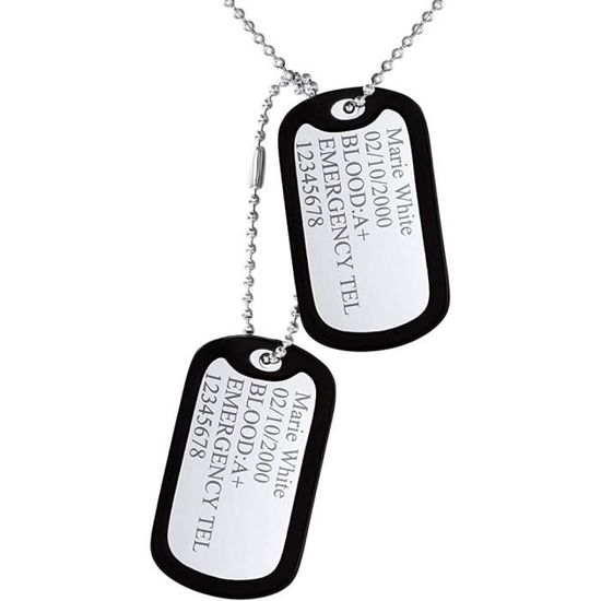 Cdiscount Collier Plaque Militaire Personnalisable Plaque