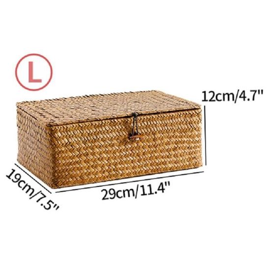 Plateau De Rangement En Bambou Tissé 21x11x3.5cm - Pour Salle De Bain, Bureau, Déco, Style Naturel - 6