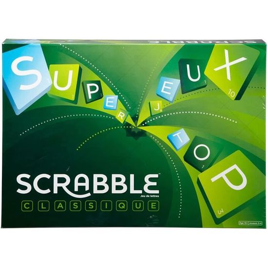 Mattel – Scrabble Classique + UNO Showdown – Jeux De Société 2-en-1, Lettres Et Cartes, Pour Enfants Et Adultes