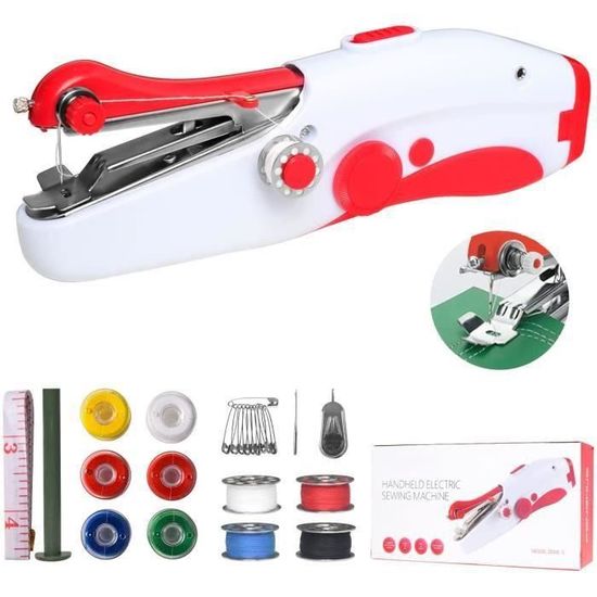 Mini Machine à Coudre électrique Portable Pour Débutants - Points Rapides, Idéale Pour Tissus, Vêtements Et Bricolage Alimentation Piles AA Ou USB