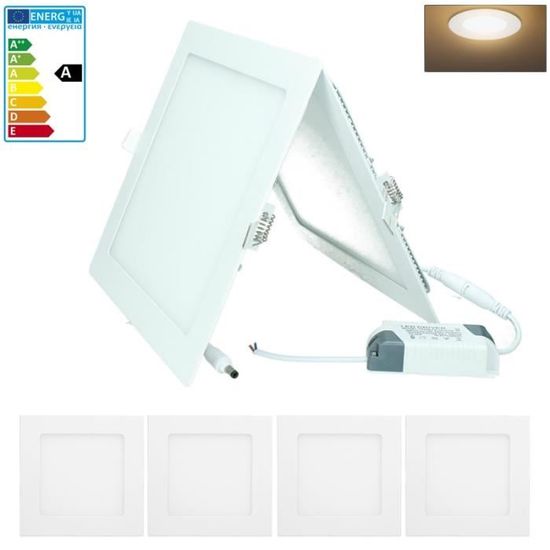10 Panneaux LED Encastrables 60x30 Cm - 18W, 3000K Blanc Chaud, 1295 Lumens - Pour Plafond