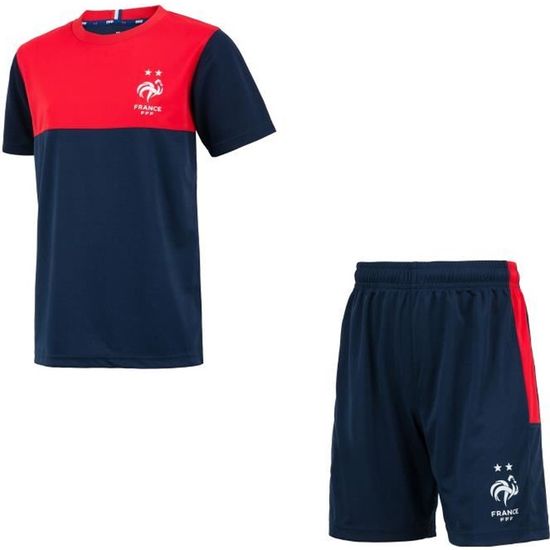 Maillot Short Equipe De France Football Enfant - Collection Officielle FFF - Polyester - Cadeau Sport