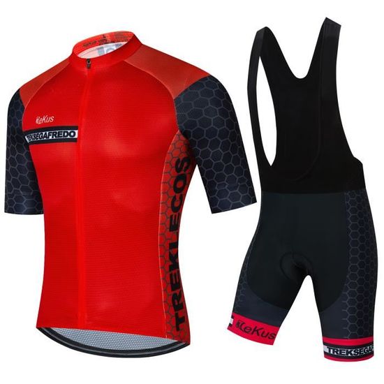 Tenue Respirante été Tenue Cyclisme Homme Pro - Maillot Et Cuissard à Bretelles - Gel 9D - Respirant Et Séchage Rapide Vêtement Vélo été
