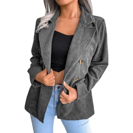Robe Femme Hiver Chaud Veste en velours ctel  double boutonnage pour ...