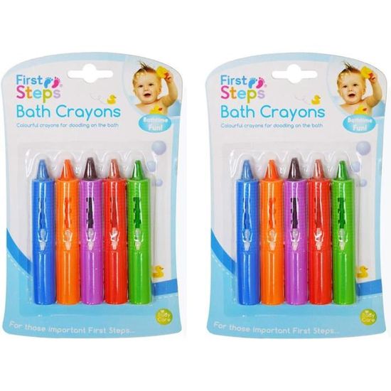Crayons Bébé Non Toxiques Lavables - 12 Couleurs Empilables Sécurité