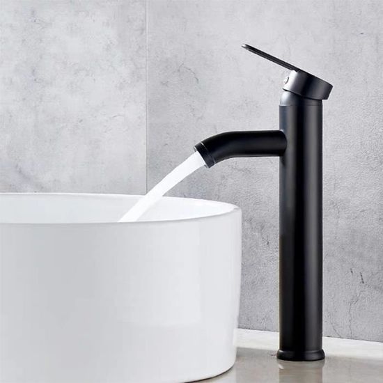 AVSIILE Mitigeur Lavabo Salle De Bain à DEL à 3 Trous, Cascade Noire