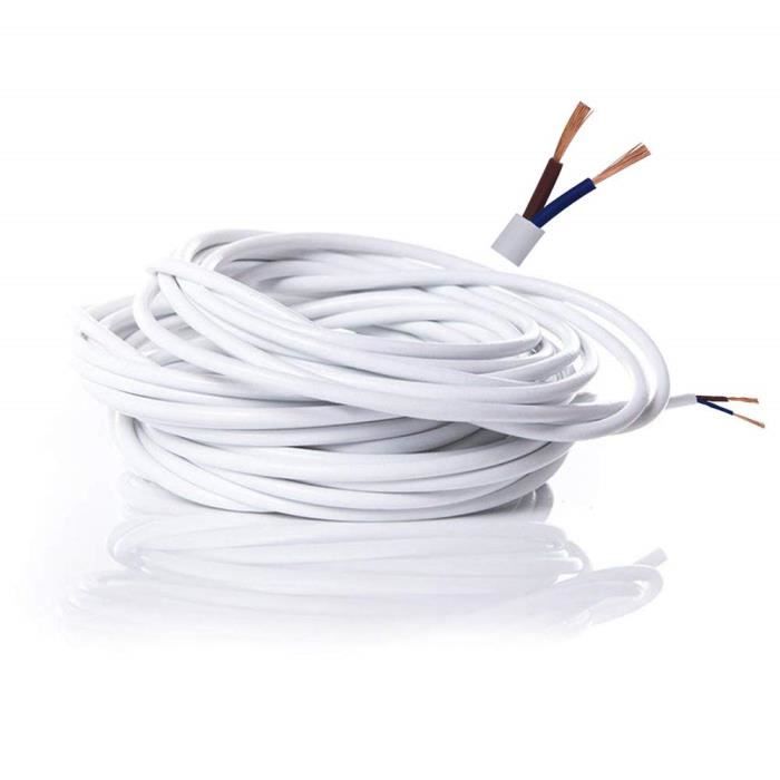 Fil électrique 2 core support pvc secteur électrique fil de cuivre de ...