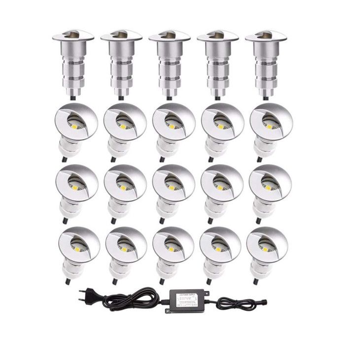 Pack mini spots LED encastrables Bleu 6 spots LED Sans