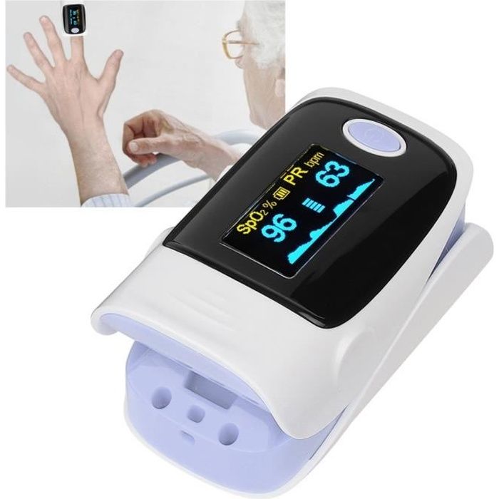 Moniteur saturation en oxygène dans le sang oxymètre pouls portable mesure SPO2 (violet)