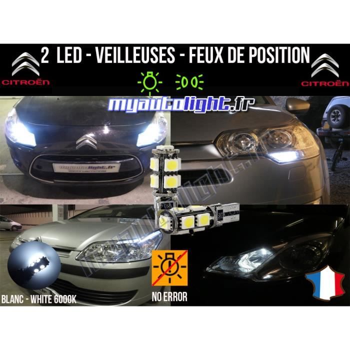 Ampoules Feux de position LED - Citroën C1- W5W blanc Xénon