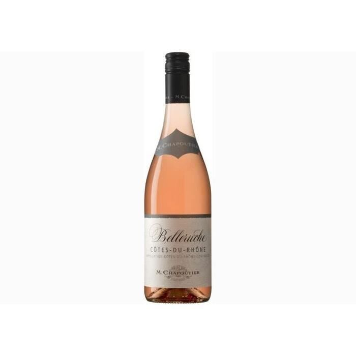 6 bouteilles - Vin rose - Tranquille - M. Chapoutier Belleruche Côtes du Rhône Rosé 2015 6x75cl