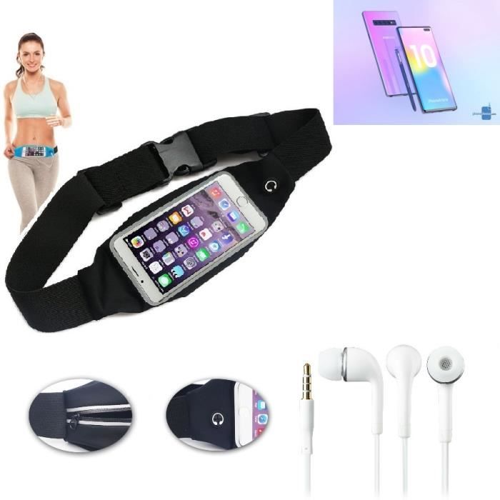 Pour Samsung Galaxy Note 10 Sac de Ceinture Bandoulière Sac de taille noir 1x. Sport Fitness résistant à la pluie Courir C 170055