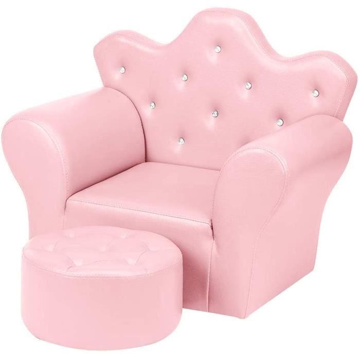 Fauteuil Enfants avec Pouf, Canapé pour Enfants en Cuir PU, canapé Simple pour Enfants, Cha pour Tout-Petits Meubles pour Enfa400