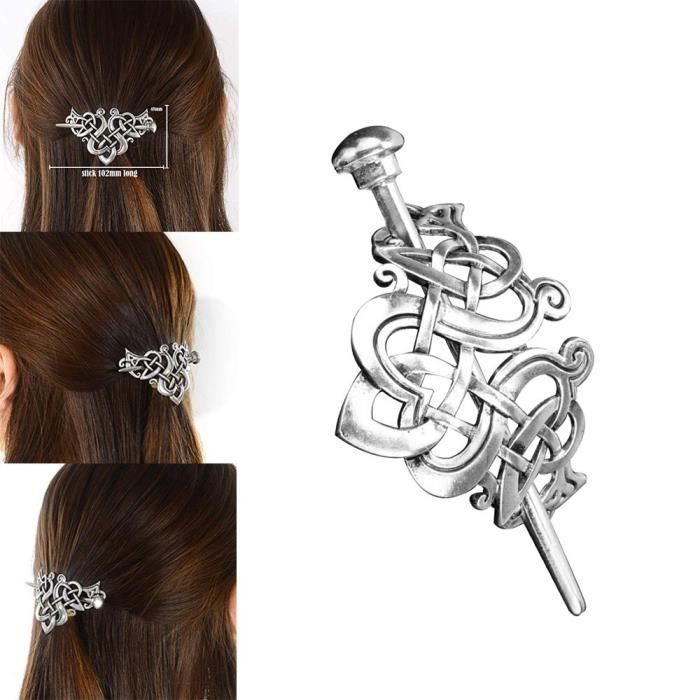 Viking Antique argent bâton de cheveux rétro noeud longue épingle à cheveux pince cheveux accessoires pour fête de mariage bal