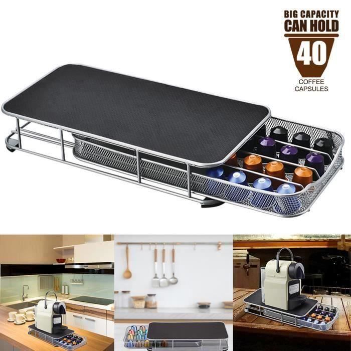 Support de Rangement Tiroir 40 Tasses pour Capsules de Café Nestlé Nespresso ARGENT Wir74