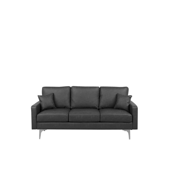 Beliani - Canapé en simili-cuir gris foncé GAVLE
