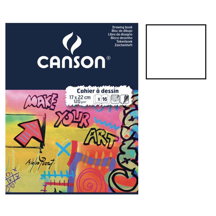 Canson cahier de dessin, uni, 125 g/m2, 170 x 2…