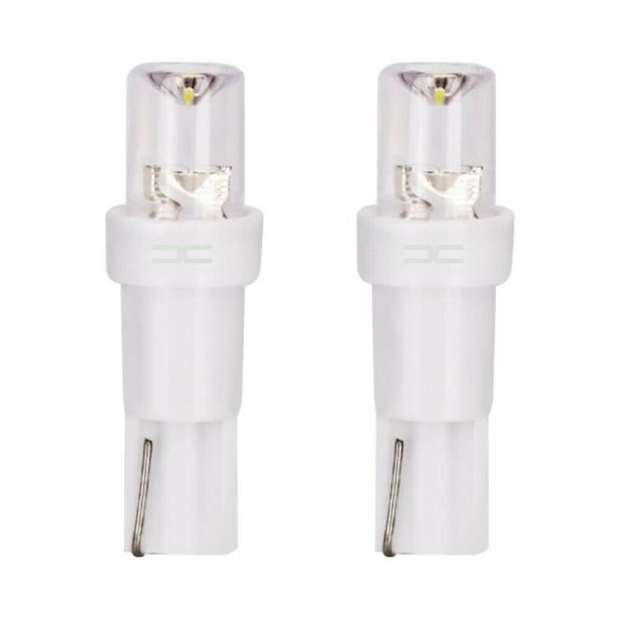 2x ampoule led 12v 1.2w t5 w2x4.6d wedge blanc voiture compteur témoin tuning