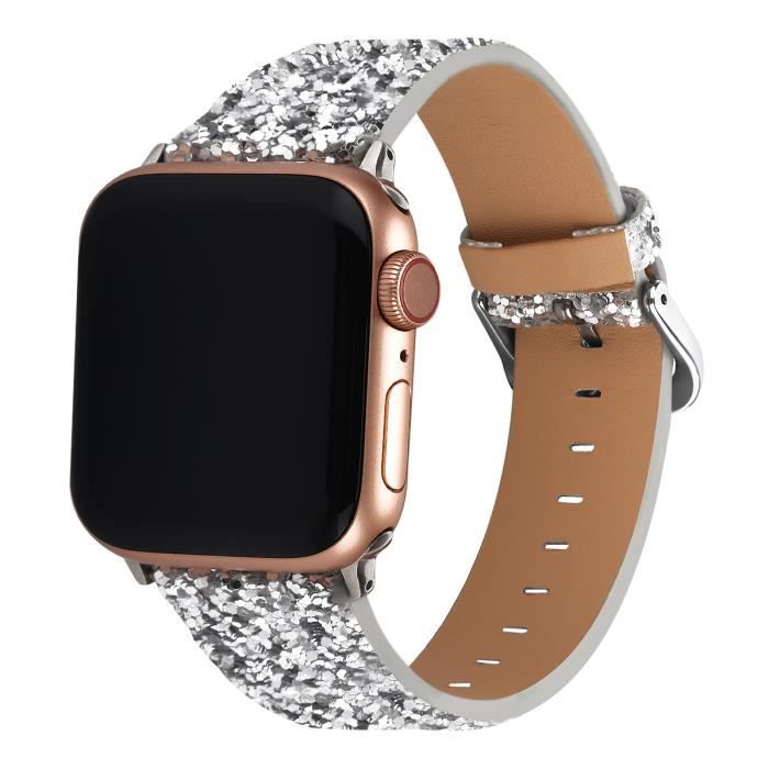 Doweiss Compatible Apple Watch Bandes Glitter 42mm 44mm, Sparkle iWatch Bracelet de Rechange Compatible Apple Watch