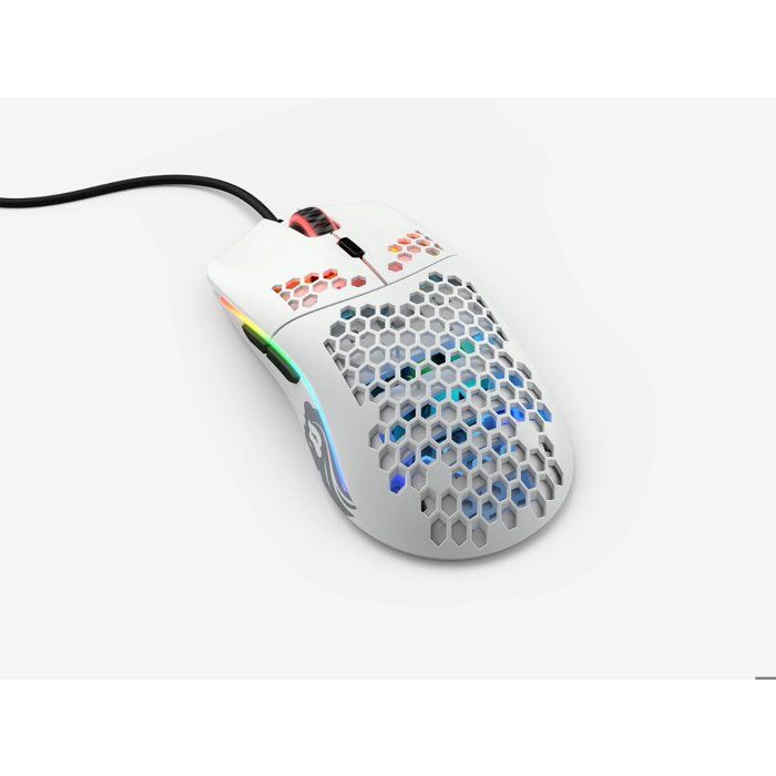 Glorious Model O- Minus (Blanc Mat) - Souris gaming - filaire - droitier - capteur optique Pixart PMW3360 de 12000 dpi - 6 boutons