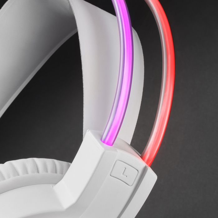 Mars Gaming MHRGB Blanc - Casque Gaming RGB Flow - Microphone Professionnel - Son Spatial