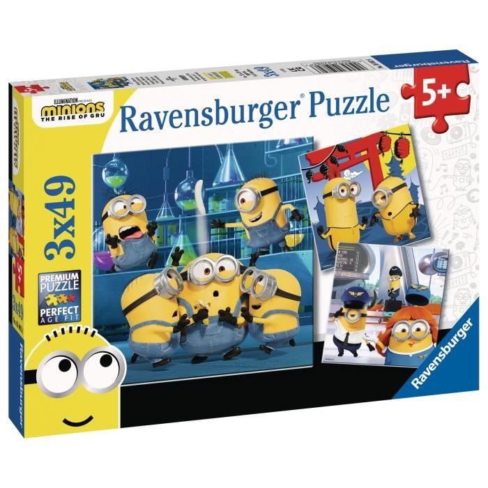 LES MINIONS 2 Puzzles 3x49 pièces - Drôles de Minions - Ravensburger - Lot de puzzles enfant - Dès 5 ans