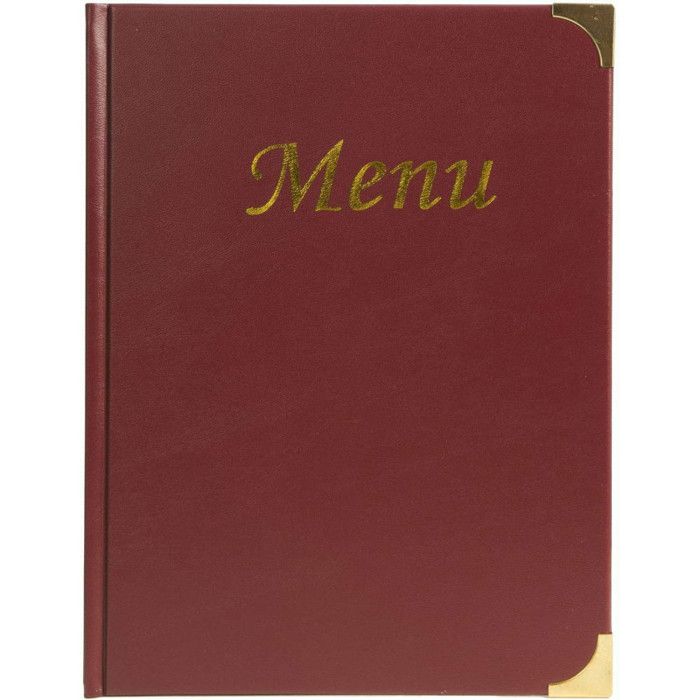 Protège menu basique A4 bordeaux - 1er prix