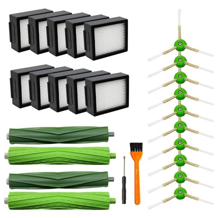 PièCes de Rechange pour Irobot Roomba I7 I7 + - I7 plus E5 E6 Filtre, Brosse LatéRale, Brosse en Caoutchouc sur la Surface