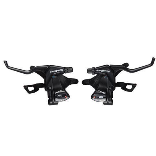 Levier/manette vtt 8vx3. sunrace mt5 v brake alu noir 2 doigts compt. shimano (pr)