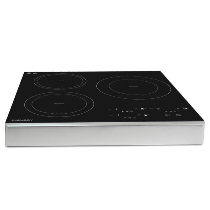 THOMSON THHP07082-Table à Induction posable 3 Foyers-Touches Sensitives-Dim. surface de verre: 40 x 31 cm-Puissance 3400 watts