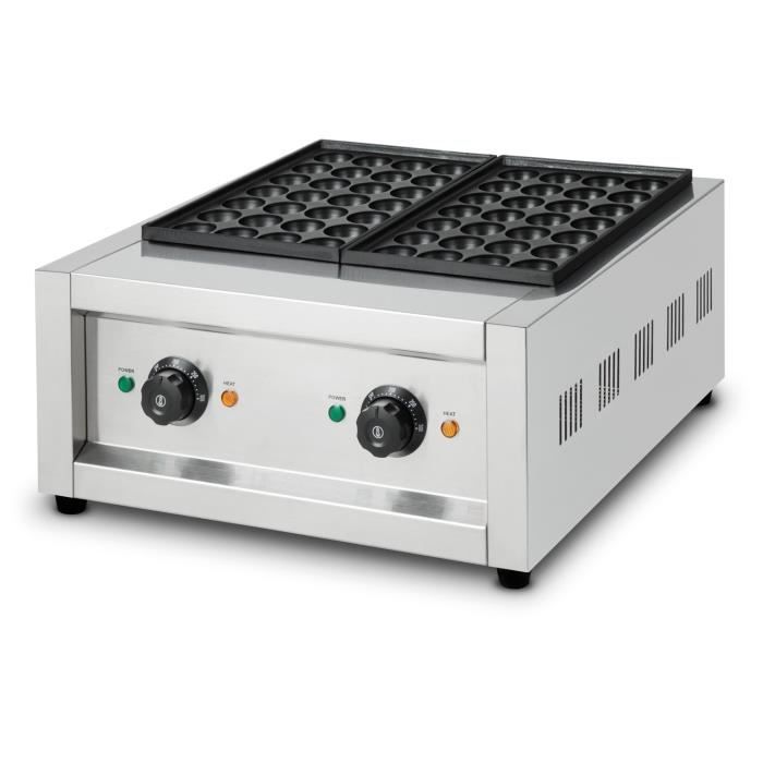 vertes Takoyaki Maker 4000 Watt (230 V, 300°C température maximale, boîtier en acier inoxydable, revêtement anti-adhésif, 56 puits)…