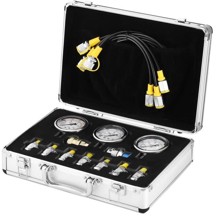 Kit de Test de Pression Hydraulique - VEVOR - 8 Coupleurs Tuyau d'Essai