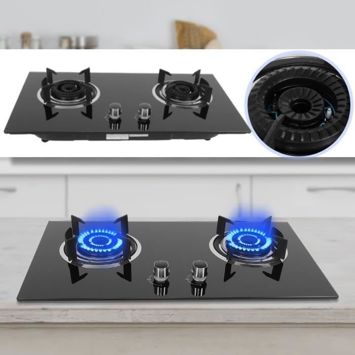 Ménage 2 brûleurs de poêle à gaz liquéfié cuisinière cuisine cuisine accessoire appareil ustensiles de cuisine YESMAEFR En Stock