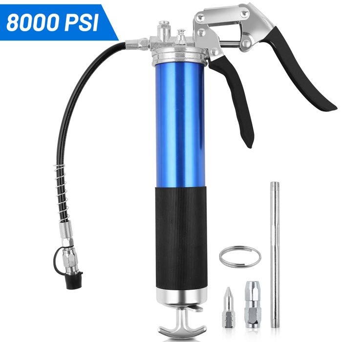 Kit Embout Pompe à Graisse Professionnel - Flexible 30cm, 6 Graisseurs M10, Adaptateur 90° - Pour Tracteur, Engins, Atelier
