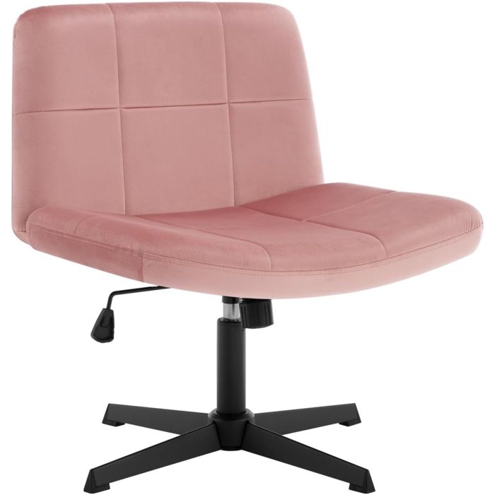 woltu chaise de bureau pivotante,chaise relax en velours,assise large,fonction de bascule,hauteur réglable,rose w0att0522