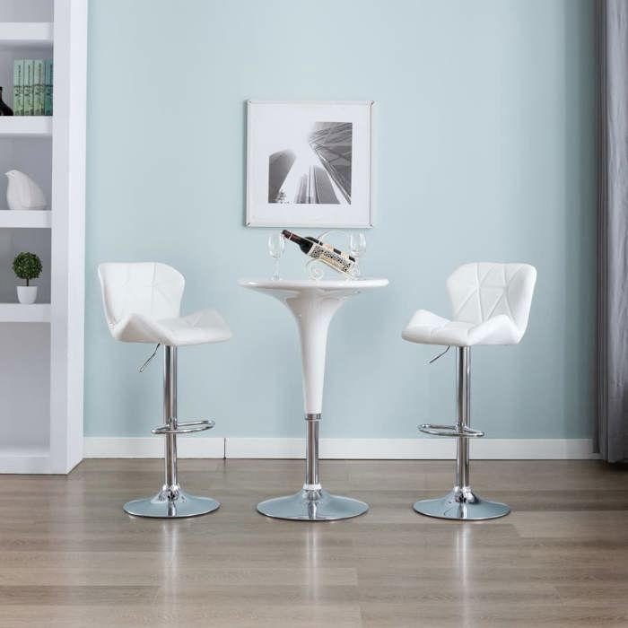 Ensemble Bar 2 Personnes - Table + 2 Tabourets Pliants - Noir Rétro - 3 Compartiments Rangement - Petit Espace