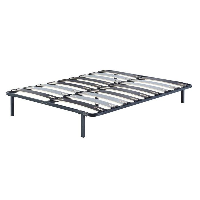 Sommier Métal 140x190 cm Confortable avec 2 x 9 Lattes Larges 12 5 cm - Pieds Inclus - CADRE A LATTE PATRICK Sommier Métal 140x190 cm Confortable avec 2 x 9 Lattes Larges 12 5 cm - Pieds Inclus - CADRE A LATTE PATRICK