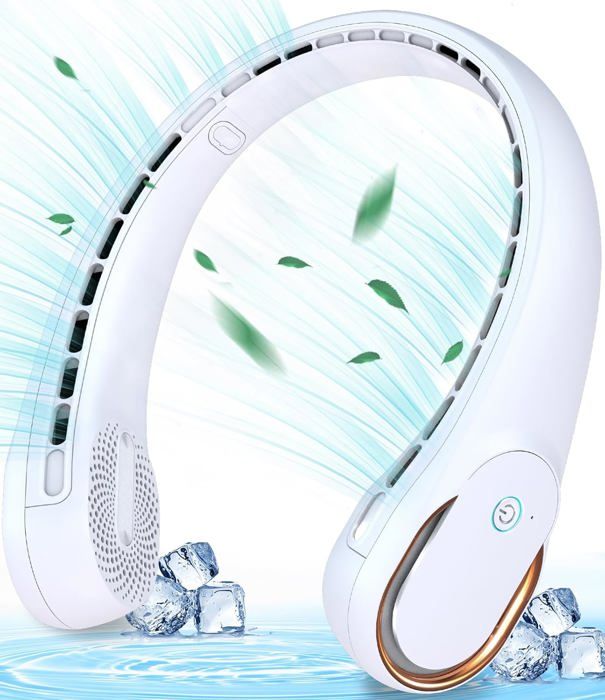 Ventilateur de cou portable - AVEKI - Modèle sans pales - 4000 mAh - Ultra silencieux - 3 vitesses réglables - Aveki