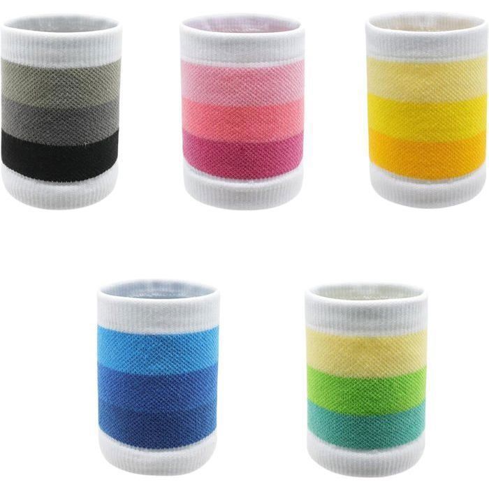 5 pcs Bracelet Eponge Poignet Sport Différentes Couleurs,Poignet Eponge