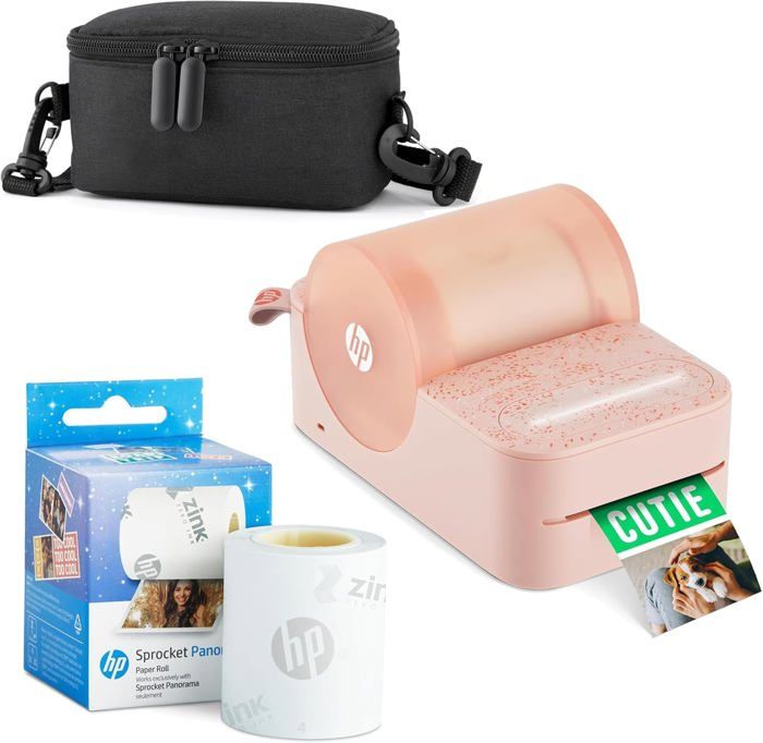 Housse De Transport Dorée Pour HP Sprocket - Protection Étui Portefeuille Pour Imprimante Photo Portable - 6