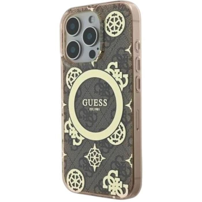 Guess IML Peony On 4G Background Case with MagSafe for iPhone 16 Pro Max 6.9 GUHMP16XH4PYEEW