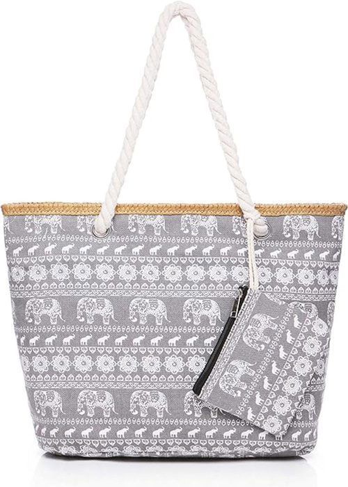 Sac de plage sac de bain sac de plage familial femme avec fermeture éclair sac à bandoulière pliable sac de courses sac de