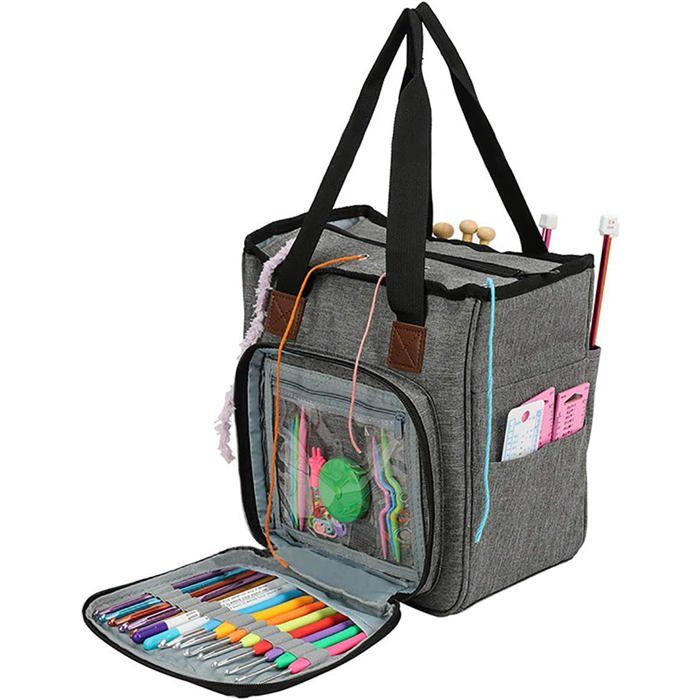 Sac De Transport Pour Machine à Coudre - Tissu Oxford Robuste 46x23x32 Cm - Poignées Et Bretelles - Plusieurs Poches De Rangement - Rouge